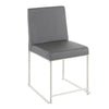 Fuji - High Back Dining Chair - Stainless Steel (Set of 2)