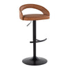 Grotto - Upholstered Adjustable Barstool - Black Metal Base