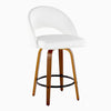 Renee - Upholstered Fixed-Height Barstool (Set of 2) - Walnut Wood Base