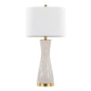 Gemma - Brush Ceramic Table Lamp (Set of 2) - Gold Metal, White Ceramic, White Linen