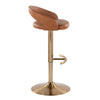 Grotto - Upholstered Adjustable Barstool - Gold Metal Base