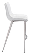 Magnus Barstool (Set of 2) White & Silver — Set of 2