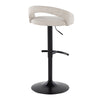 Grotto - Upholstered Adjustable Barstool - Black Metal Base