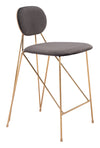 Georges Counter Stool Gray & Gold — Set of 2