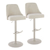 Studded - Marcel Adjustable Barstool (Set of 2) - Pearl Grey Metal
