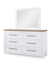 Franklin Mirror — Harvest Oak Tops, Natural White Base, Aged Black Accents