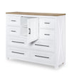 Franklin Bureau Chest — Harvest Oak Tops, Natural White Base, Aged Black Accents