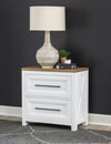 Franklin Night Stand — Harvest Oak Tops, Natural White Base, Aged Black Accents