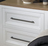 Franklin Night Stand — Harvest Oak Tops, Natural White Base, Aged Black Accents