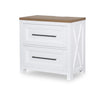 Franklin Night Stand — Harvest Oak Tops, Natural White Base, Aged Black Accents