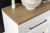 Franklin Night Stand — Harvest Oak Tops, Natural White Base, Aged Black Accents