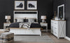 Franklin Open Nightstand — Harvest Oak Tops, Natural White Base, Aged Black Accents
