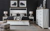Franklin Two Tone Panel Bed — California King / Harvest Oak Tops, Natural White Base, Aged Black Accents