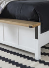 Franklin Two Tone Panel Bed — California King / Harvest Oak Tops, Natural White Base, Aged Black Accents
