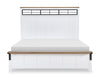 Franklin Two Tone Panel Bed — California King / Harvest Oak Tops, Natural White Base, Aged Black Accents