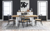 Franklin Credenza — Harvest Oak Tops, Natural White Base, Aged Black Accents