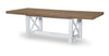 Franklin 42-inch Trestle Table — Harvest Oak Tops, Natural White Base, Aged Black Accents