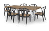 Franklin 42-inch Trestle Table — Harvest Oak Tops, Natural White Base, Aged Black Accents