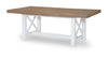 Franklin 42-inch Trestle Table — Harvest Oak Tops, Natural White Base, Aged Black Accents