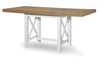 Franklin 38-inch Counter Height Table — Harvest Oak Tops, Natural White Base, Aged Black Accents