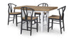 Franklin 38-inch Counter Height Table — Harvest Oak Tops, Natural White Base, Aged Black Accents