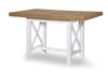 Franklin 38-inch Counter Height Table — Harvest Oak Tops, Natural White Base, Aged Black Accents