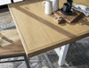 Franklin 38-inch Counter Height Table — Harvest Oak Tops, Natural White Base, Aged Black Accents