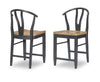 Franklin Wishbone Back Counter Height Chair — Set of 2 — Black