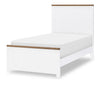 Dutton Panel Bed — Twin / Natural White with Toasted Coconut Top and Aged Black Base