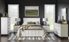 Dutton Panel Bed — Full / Natural White with Toasted Coconut Top and Aged Black Base