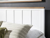 Dutton Panel Bed — Full / Natural White with Toasted Coconut Top and Aged Black Base