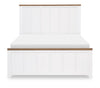 Dutton Panel Bed — Full / Natural White with Toasted Coconut Top and Aged Black Base
