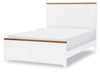 Dutton Panel Bed — Full / Natural White with Toasted Coconut Top and Aged Black Base