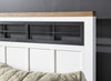 Dutton Metalwork Panel Bed with Storage Footboard — Full / Natural White with Toasted Coconut Top and Aged Black Base