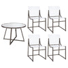 Jillian - 5 Piece Round Mirror Top Dining Set - Black Nickel