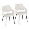 Curvo - High Back Upholstered Chair (Set of 2) - Black Metal Legs