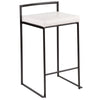 Fuji - Stackable Counter Stool With Cushion - Black Metal