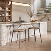 Silues Counter Stool Taupe & Brown — Set of 2