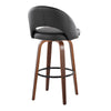 Renee - Upholstered Fixed-Height Barstool (Set of 2) - Walnut Wood Base