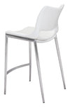 Ace Counter Stool (Set of 2) White & Silver — Set of 2