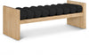 Waverly Boucle Fabric Upholstered Bench - Black