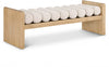 Waverly Boucle Fabric Upholstered Bench - Cream