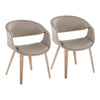 Curvo - Upholstered Chair (Set of 2) - Whitewashed Wood Legs