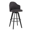 Ahoy - Upholstered Fixed-Height Barstool (Set of 2) - Black Base, Black Footrest