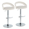 Grotto - Upholstered Adjustable Barstool - Chrome Metal Base