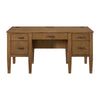 Portico - Half Pedestal Desk With Power / USB - Brown Oak