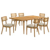 Fabra 7-piece 79-inch Rectangular Dining Set Honey Wheat — product view 1