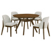 Mueller 5-piece 48-inch Round Dining Set Brown and Beige — product view 2