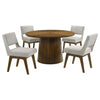 Galindo 5-piece 52-inch Round Dining Set Light Grey and Walnut — product view 2