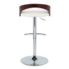 Grotto - Adjustable Barstool - Chrome Metal, Mahogany Wood